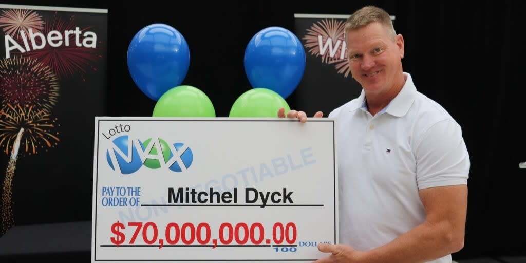 Mitchel Dyck $70 million Lotto Max winner from Calgary, Alberta (WCLC)