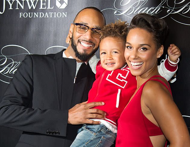 Alicia with husband Swizz Beats and son Egypt. Credit: Getty Images