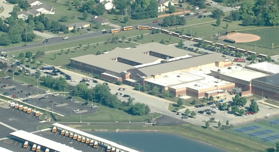 <p>Aerial view of Noblesville West Middle School, scene of a shooting, Noblesville, Ind., May 25, 2018. (Photo: RTV6) </p>