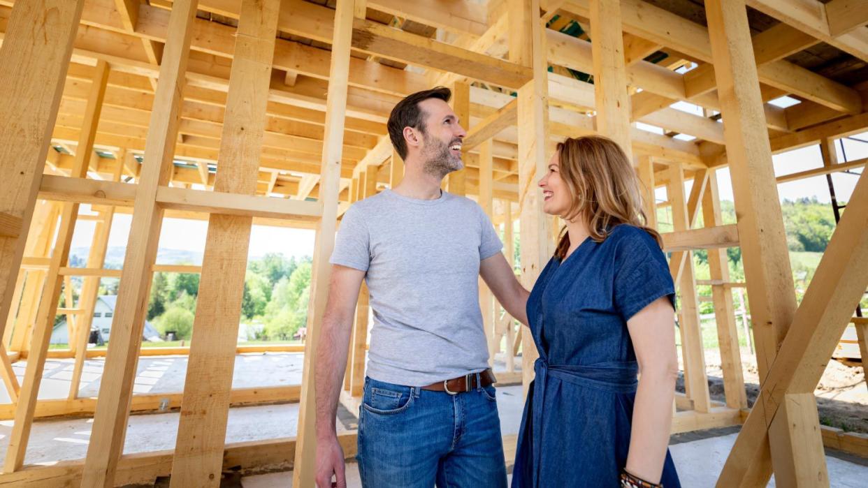 Couple building their own home