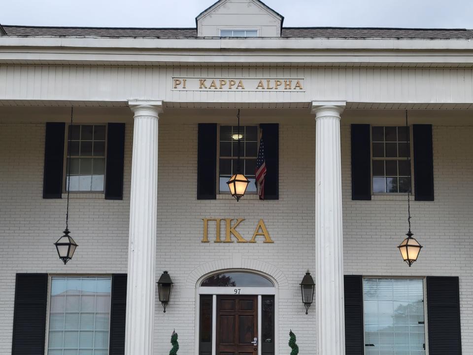 A photo of the Pi Kappa Alpha house at the University of Mississippi on Nov. 11, 2021.