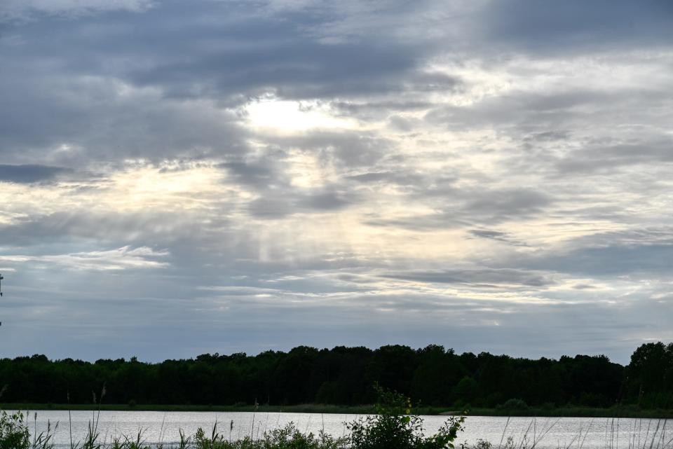 Sun rays streak the sky above the newly created public access property in London Township. Provided by Holly Neilson