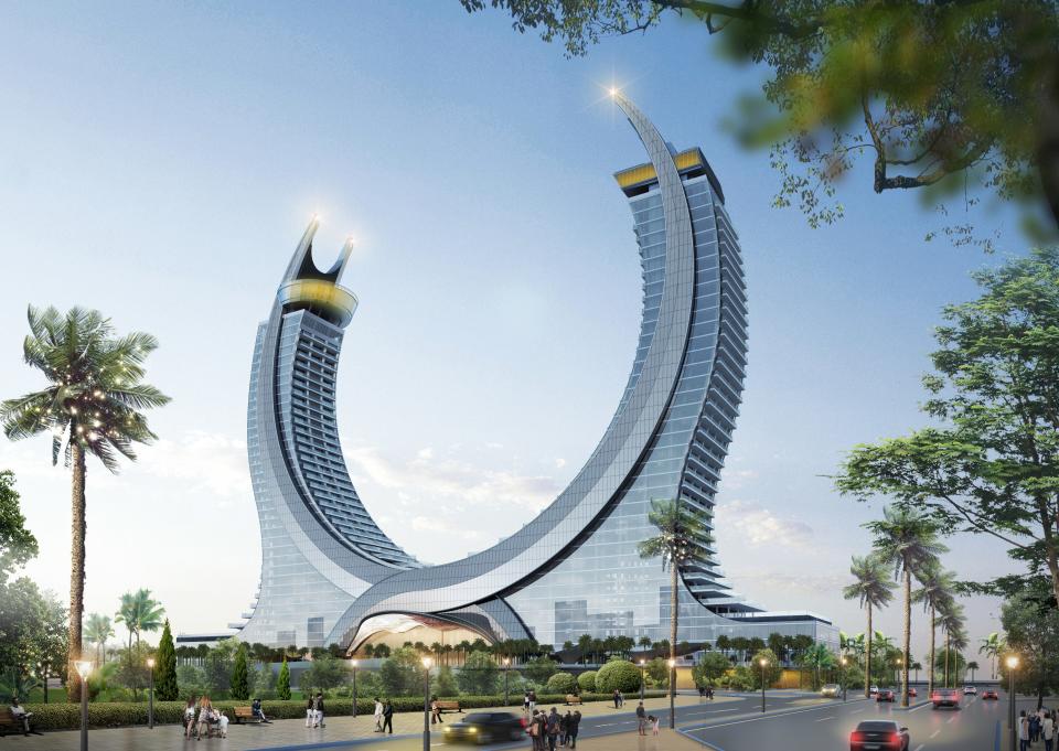 The dramatic swoosh of the new Lusail in Doha.