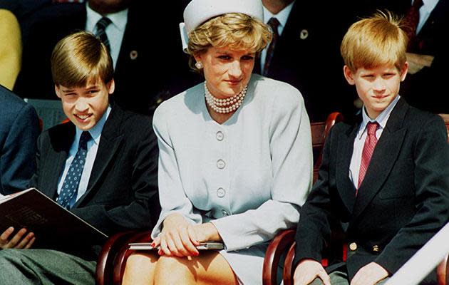 Princess Diana with William and Harry. Photo: Getty Images.