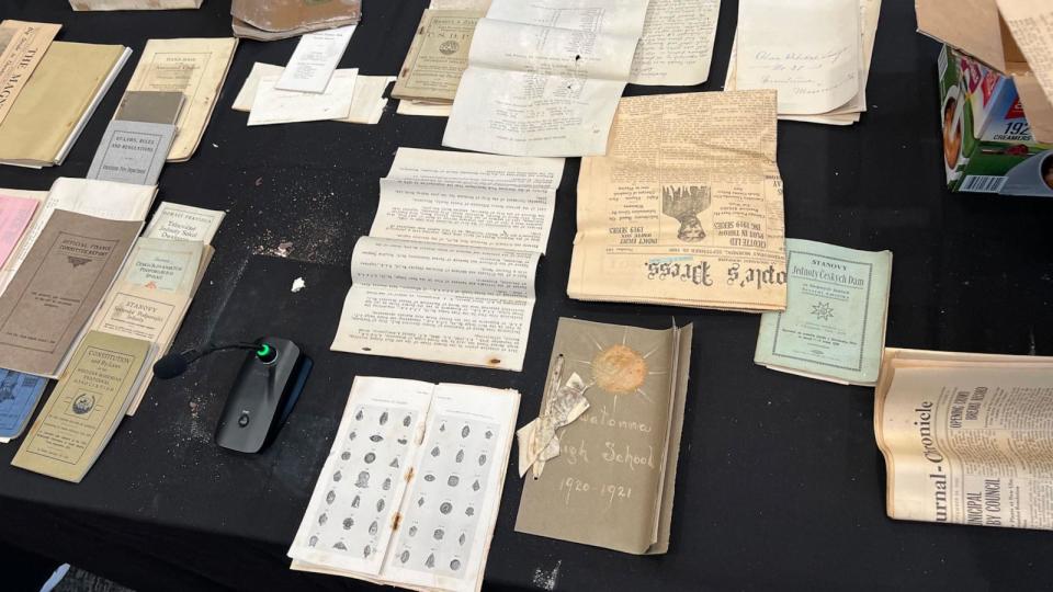 PHOTO: A time capsule from 1920 was discovered during a demolition at an old high school in Minnesota. (Owatonna Public Schools)