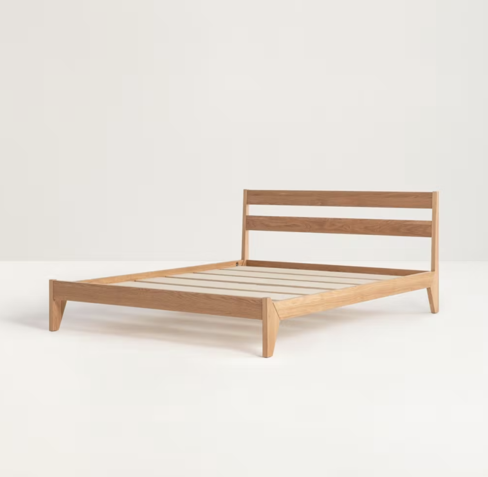 Low oak bedframe