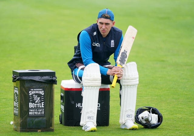 England&#x002019;s Dan Lawrence during a nets session