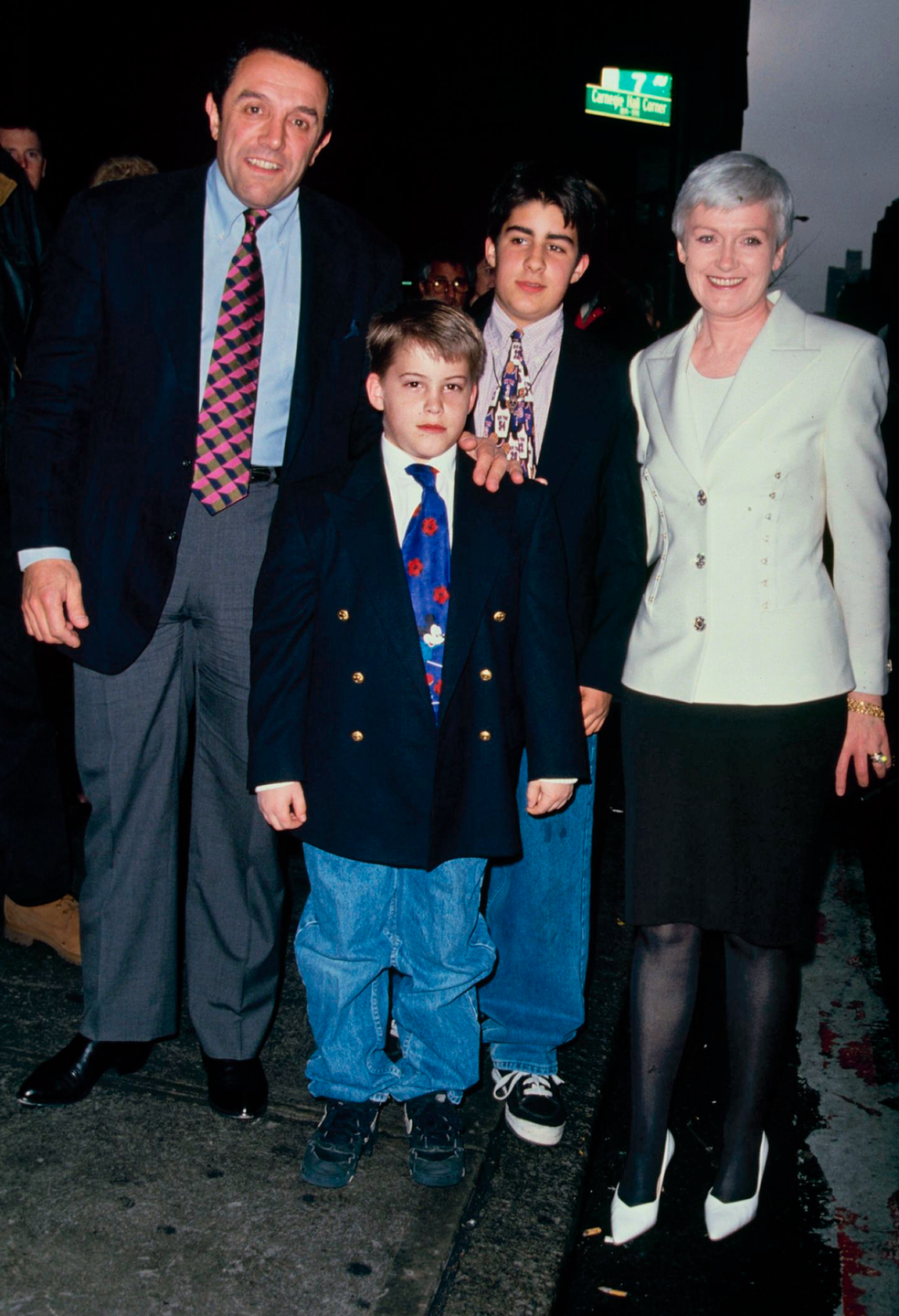 liz tilberis with her husband andrew tilberis and sons chris and rob