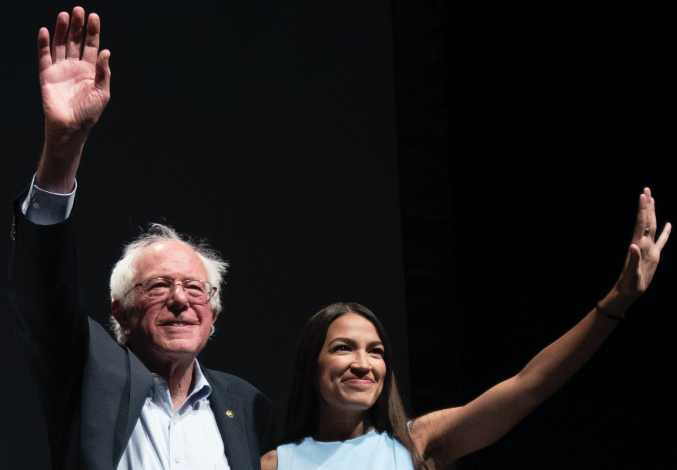 Bernie Sanders and Alexandria Ocasio-Cortez 