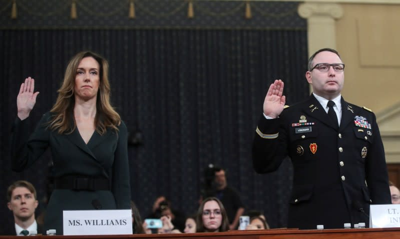 Williams and Vindman testify at House Intelligence Committee hearing on Trump impeachment inquiry on Capitol Hill in Washington