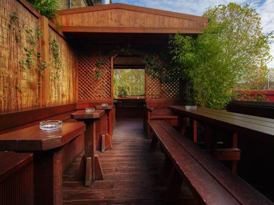 <p>Step into the tiny backyard of this north London pub, then gaze up at the enormous tree house-like beer garden featuring stairs, gangways and terraces. Outdoor heaters make it the perfect winter retreat.</p>19 Perth Rd, Finsbury Park, N4 3HB, <a href="http://thefullback.co.uk/" rel="nofollow noopener" target="_blank" data-ylk="slk:thefullback.co.uk;elm:context_link;itc:0;sec:content-canvas" class="link ">thefullback.co.uk</a>