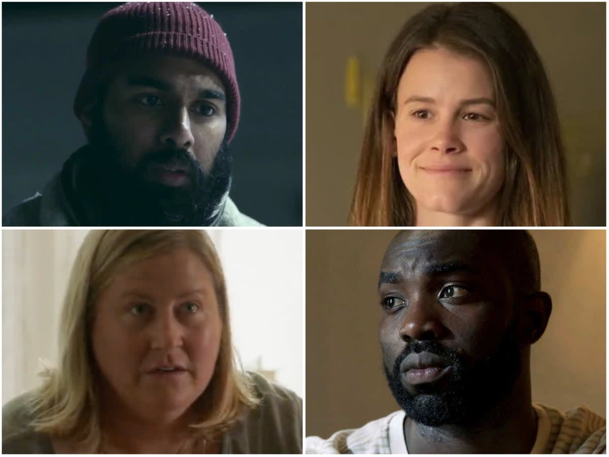 (Clockwise from top left) Himesh Patel in ‘Station Eleven’, Sosie Bacon in ‘As We See It’, Paapa Essiedu in ‘The Lazarus Project’, and Bridget Everett in ‘Somebody Somewhere’ (Starzplay/Prime Video/Sky Studios/HBO)