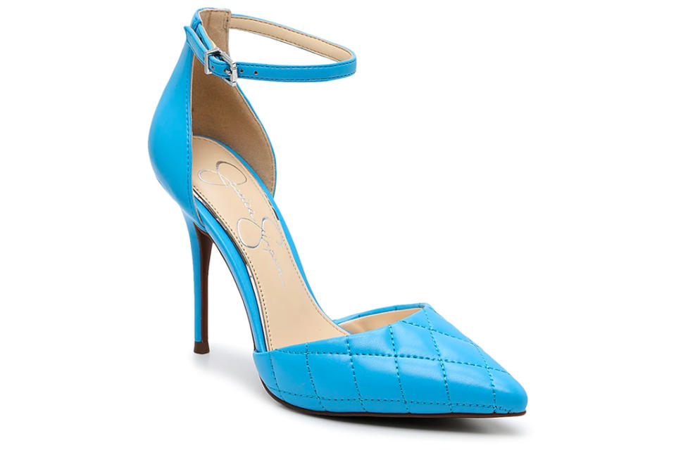 blue heels, sandals, jessica simpson