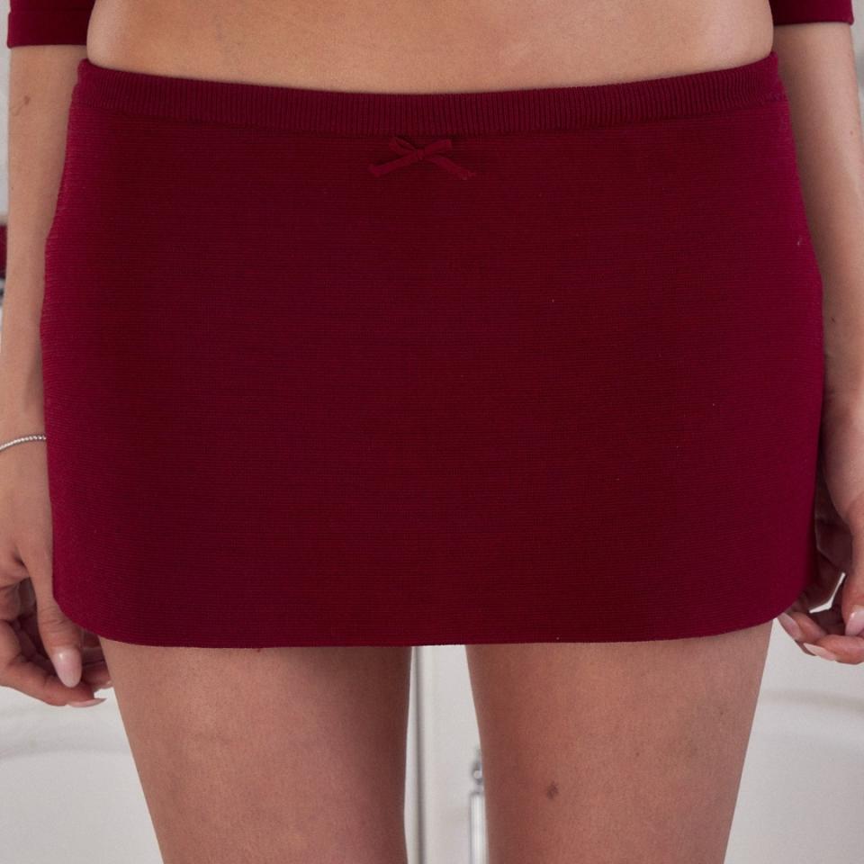 Mirror Palais knit miniskirt red trend  