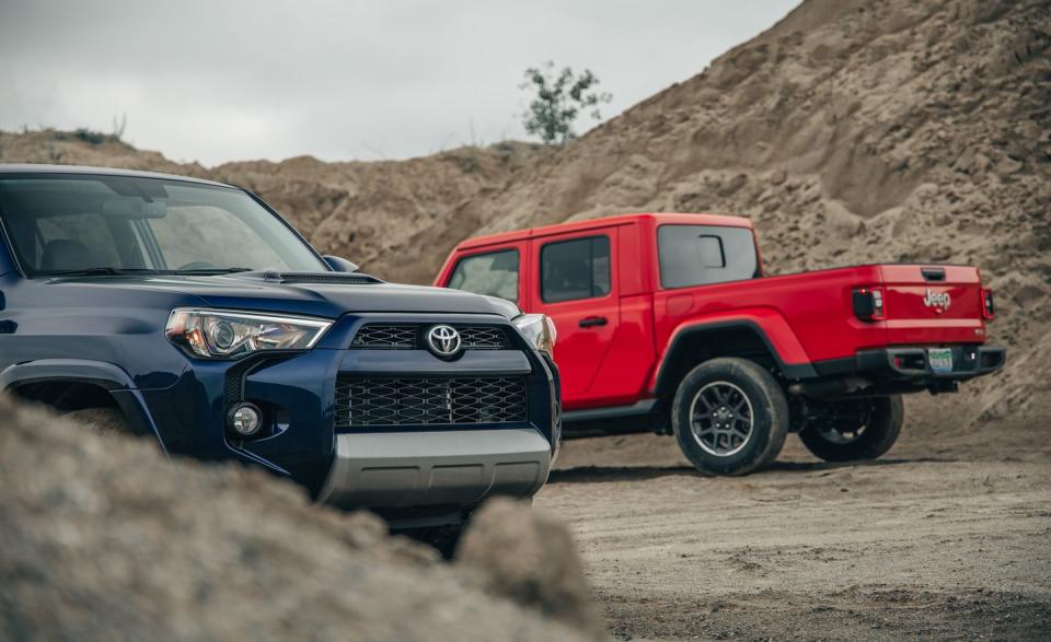 Photos of the 2020 Jeep Gladiator and 2019 Toyota 4Runner