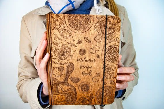 Personalized Wooden Recipe Book