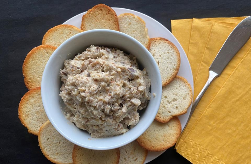 Stick with plain crackers or toasted bread when serving this shiitake dip.