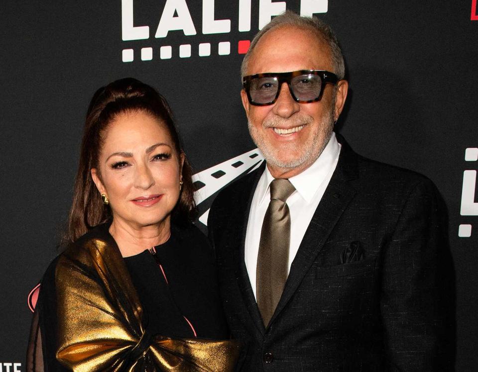 Gloria Estefan (L) and husband Cuban-US musician Emilio Estefan attend the 2022 Los Angeles Latino International Film Festival (LALIFF) closing night screening of "Father Of The Bride" at the TCL Chinese Theatre on June 5, 2022 in Hollywood, California