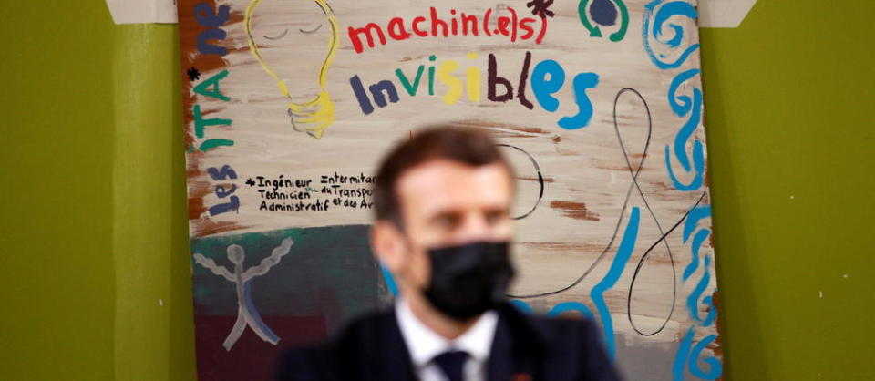 Emmanuel Macron le 21 janvier 2021 à Saclay.
