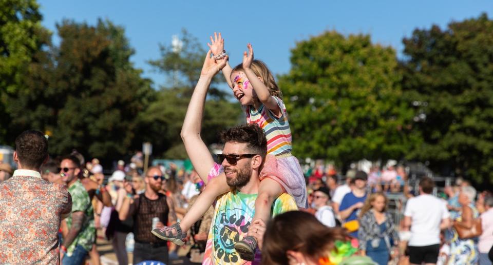 Thousands of families and festival-goers celebrated the 30th anniversary of Brighton Pride. (Christian Cassiel)