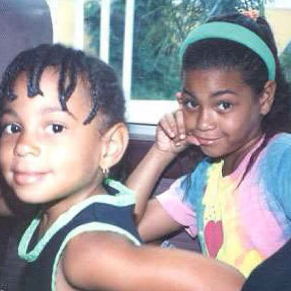 Beyonce shared this snap of herself and Solange Knowles from their younger years on Instagram.