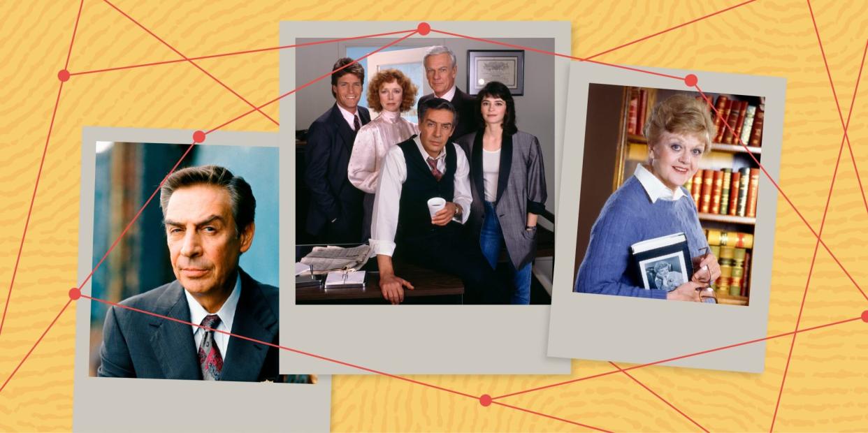 Jerry Orbach on The Law and Harry McGraw and Law and Order; Angela Lansbury as Jessica Fletcher on Murder She Wrote