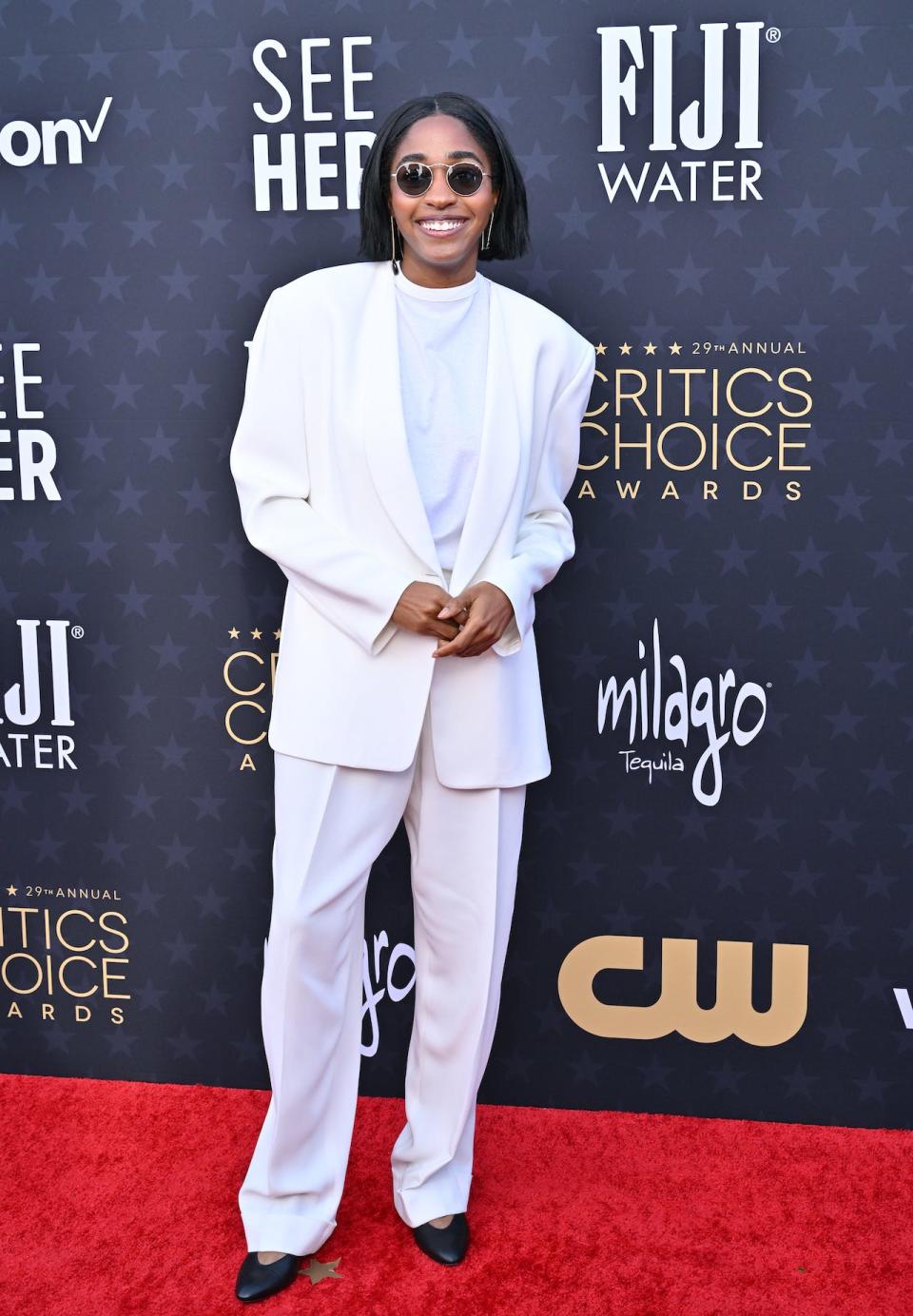 Ayo Edebiri attends the 2024 Critics Choice Awards.