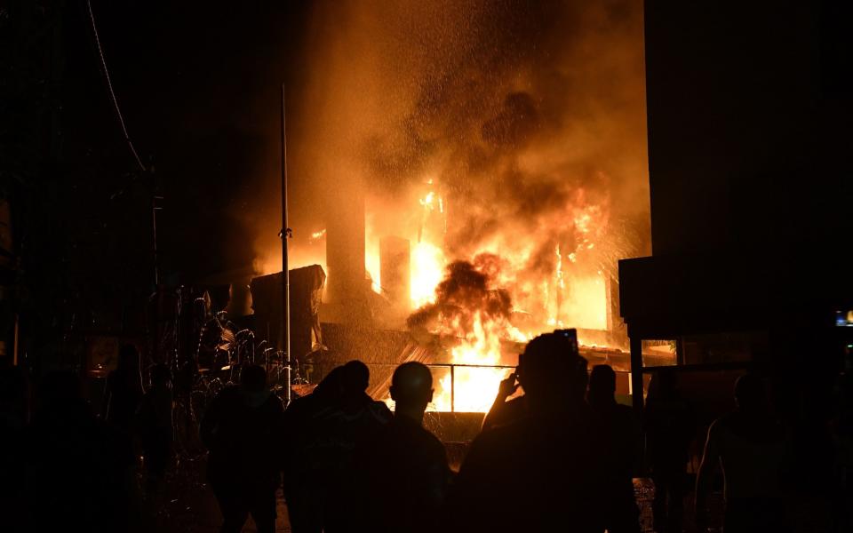 Clashes between protesters and security forces outside the US embassy in Beirut