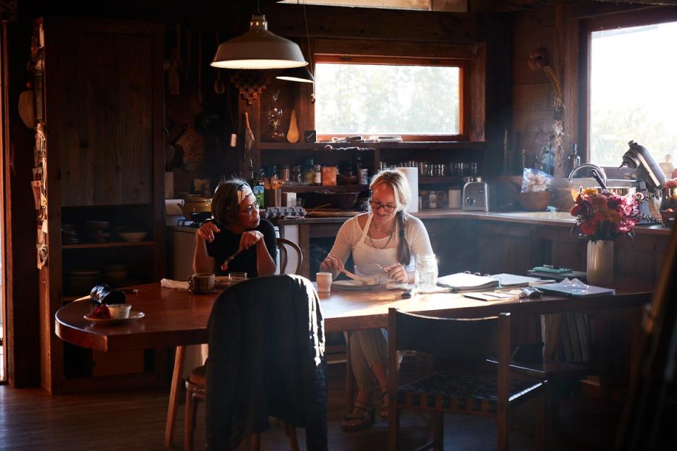 Steeped in Point  Reyes’ natural,  artisan setting,  Claire, top right,  works on her  book at the JB  Blunk Estate (Violet Cakes by Claire Ptak)