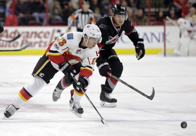 Johnny Gaudreau is looking more like “Johnny Hockey” lately. (Gerry Broome/AP)