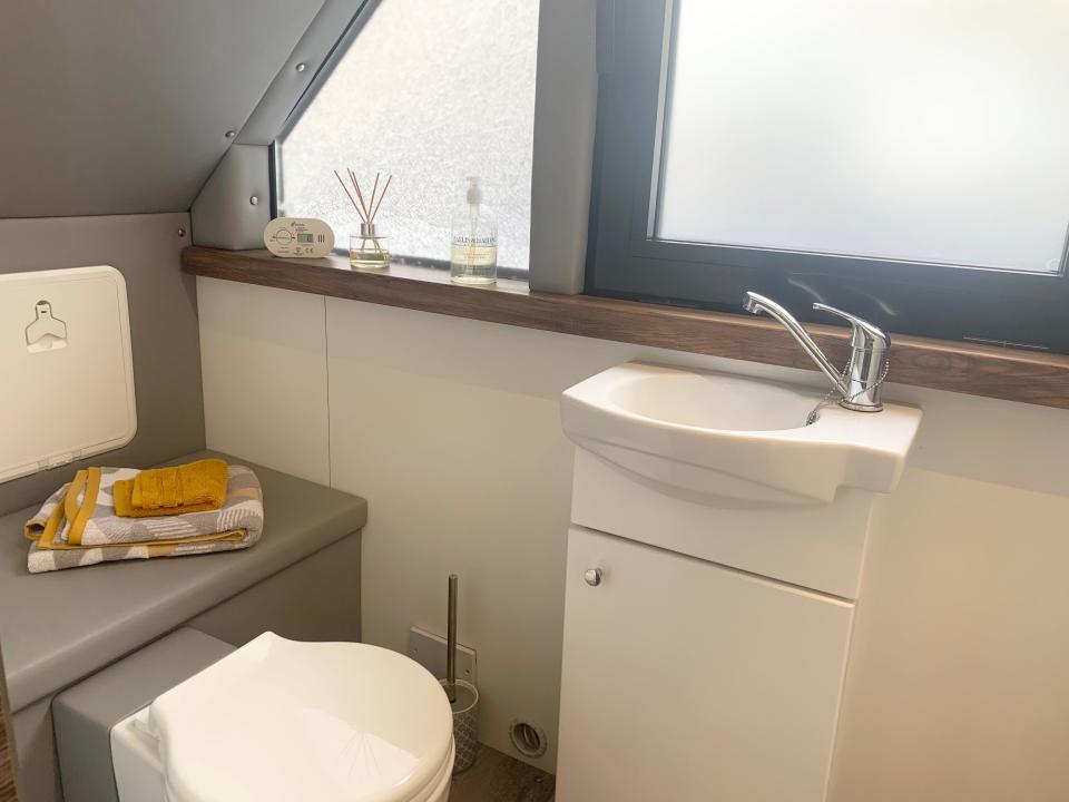 The bathroom in the Float1 floating home.