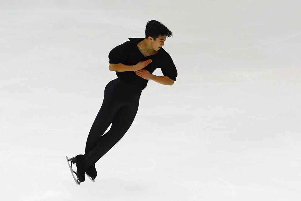 American Nathan Chen became the first skater to land five quad jumps in a single program. (AP)