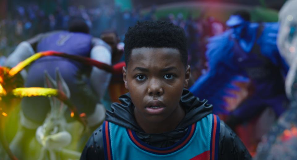 Cedric Joe as Dom James in "Space Jam: A New Legacy."