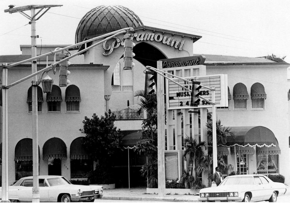 An undated photo of the Paramount Theater in Palm Beach when it still had a marquee sign out front. (Fred Corbett / The Palm Beach Post file)