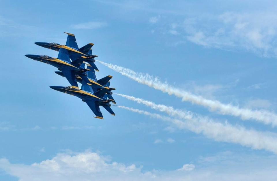 The U.S. Navy Blue Angels will return to the Kansas City Air Show on Aug. 19-20 at the New Century AirCenter near Gardner.