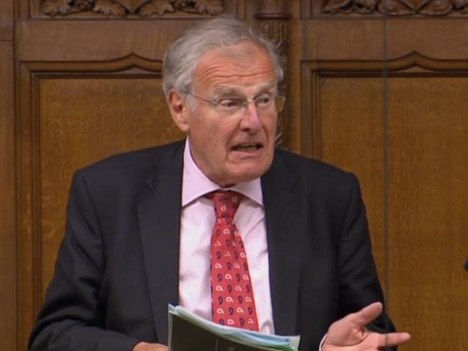 Sir Christopher Chope speaking in the House of Commons: PA