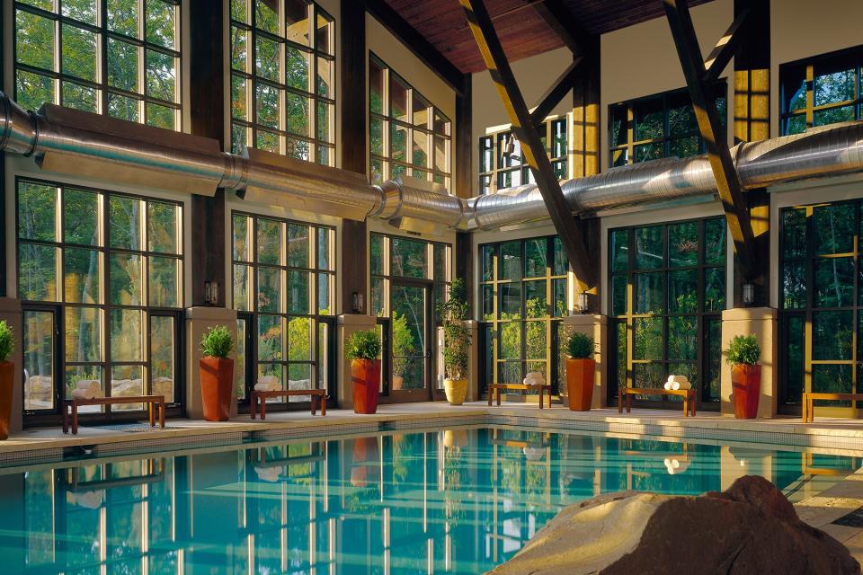 The indoor spa at the Lodge at Woodloch
