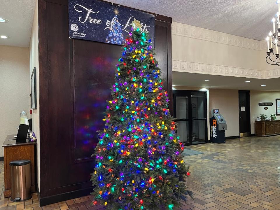 This year's tree is ready for viewing in the lobby of the Coast Prince George Hotel.