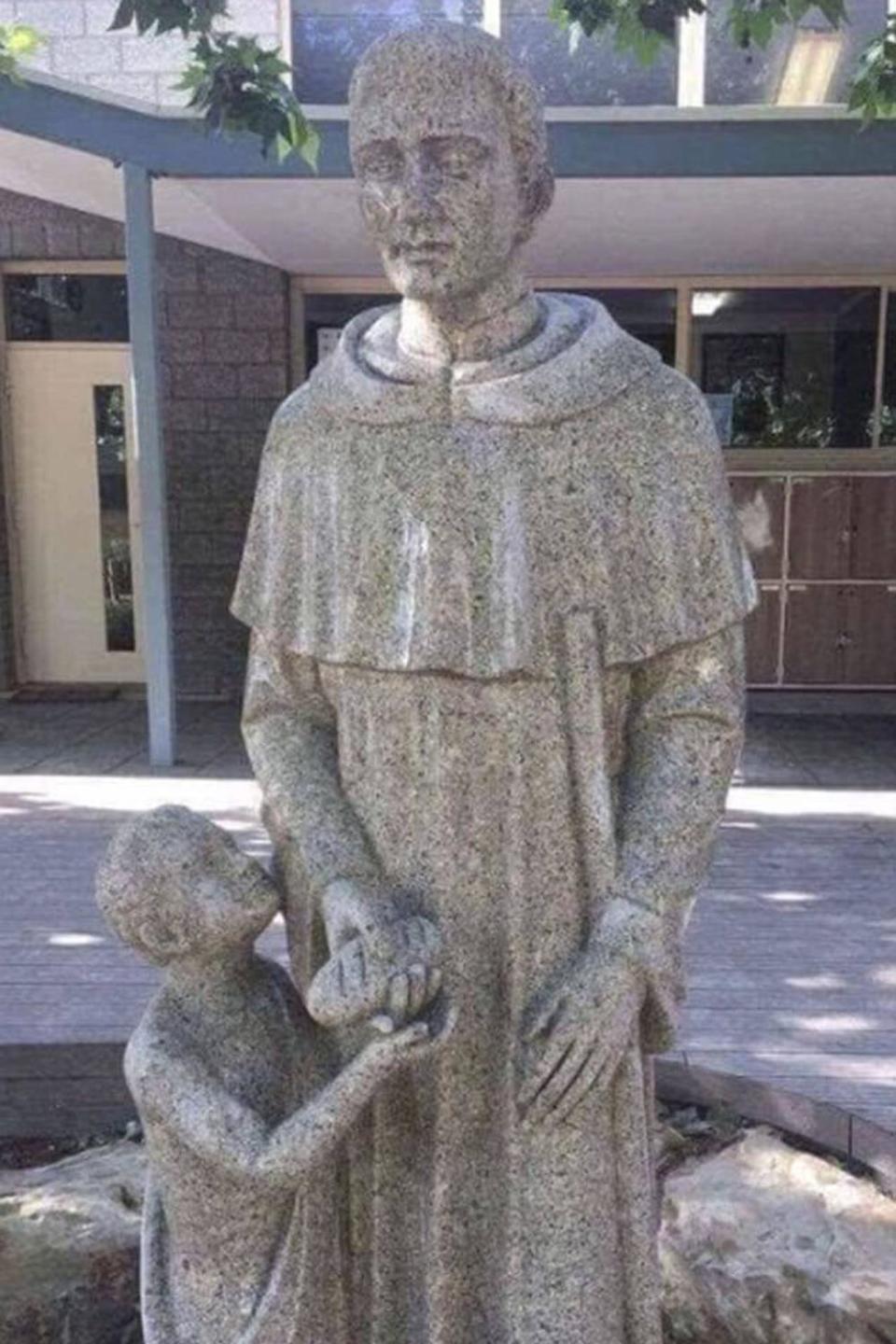 The controversial statue embarrassed the Catholic school