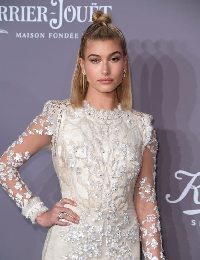 Model Hailey Baldwin at the 2018 amfAR Gala New York