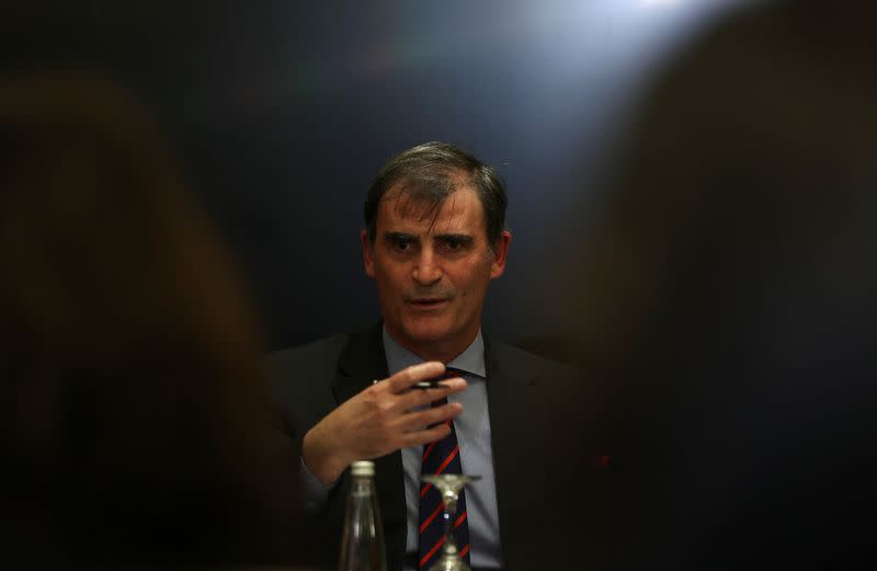 International Monetary Fund's Mission Chief to Lebanon Ernesto Rigo, attends a news conference in Beirut