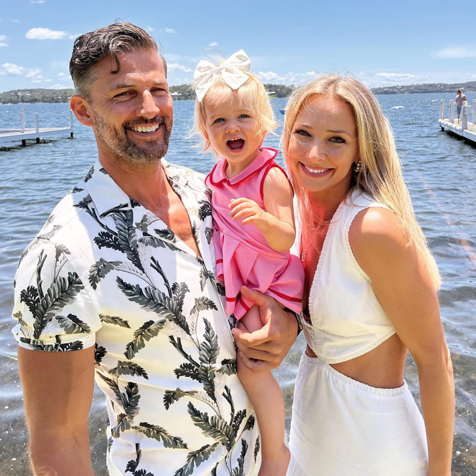 Anna Heinrich with her husband Tim Robards and their daughter.