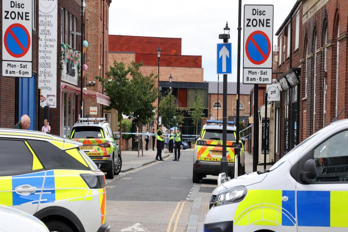 Police at the scene of the stabbing on Zetland Street in Northallerton on Tuesday <i>(Image: NORTH NEWS)</i>