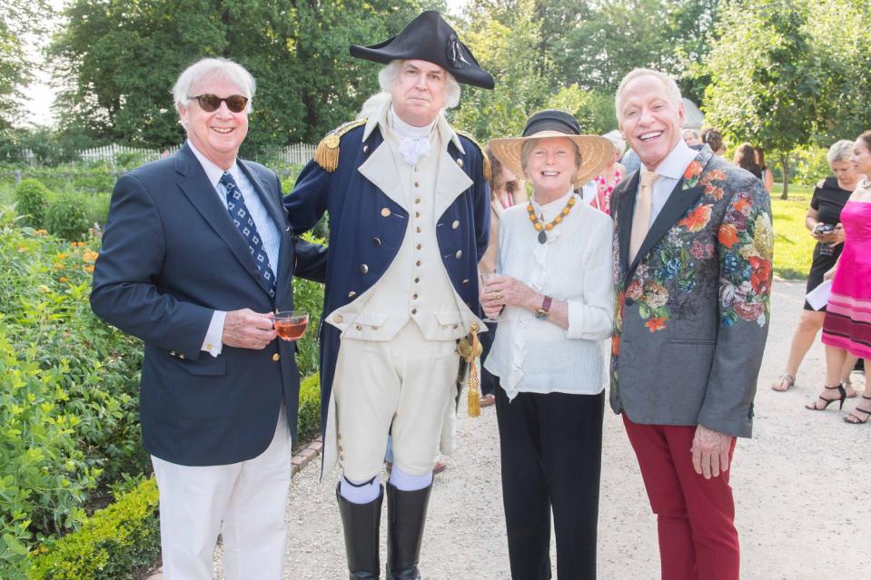 Mayor of Little Washington John Sullivan, George Washington, Beverly Sullivan, and Patrick O’Connell