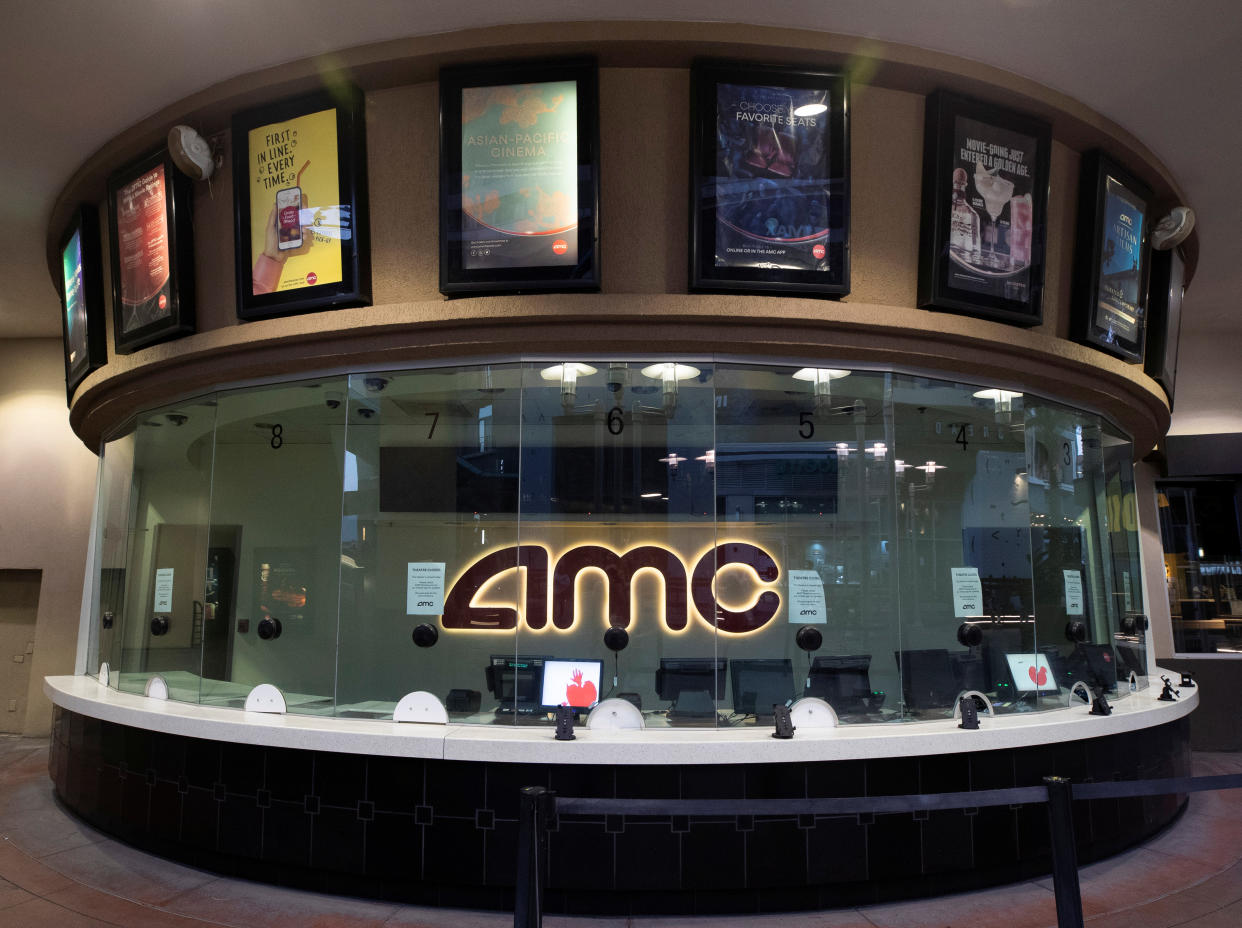 The box office of the AMC theatre is pictured during the outbreak of the coronavirus disease (COVID-19), in Burbank, California, U.S., June 30, 2020. Picture taken June 30, 2020. REUTERS/Mario Anzuoni