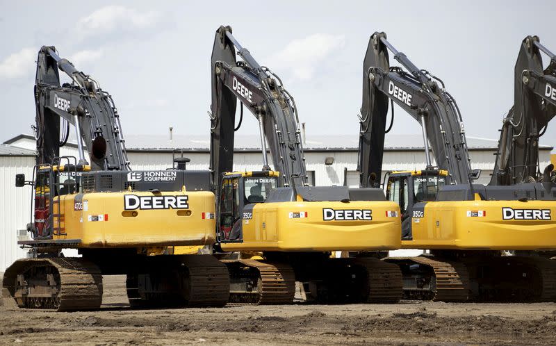 FILE PHOTO: Equipment for sale is seen at a John Deere dealer in Denver