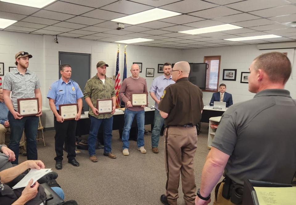 Cheboygan County Sheriff Tim Cook presented six Citizen Life Saving awards on May 9 during the Cheboygan County Board of Commissioners meeting.