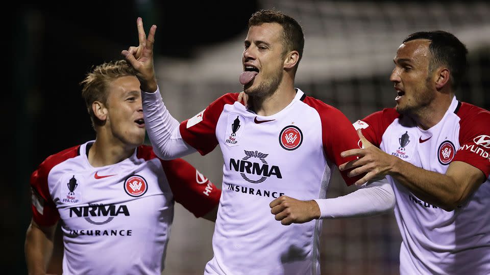 Riera was the two-goal hero for the Wanderers. Pic: Getty