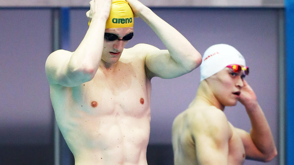 Mack Horton and Sun Yang crossed paths again on Tuesday during the 800m heats. (Photo by Clive Rose/Getty Images)