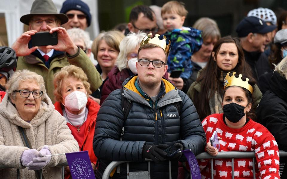 Gatherers express their disappointment after learning the Prince of Wales would not be visiting Winchester - Justin Tallis/AFP /AFP